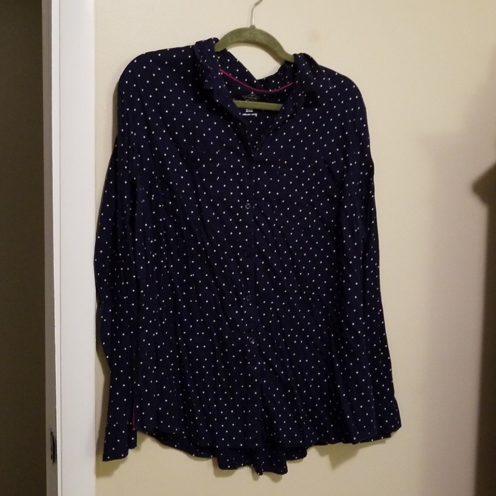 Polka dot button down